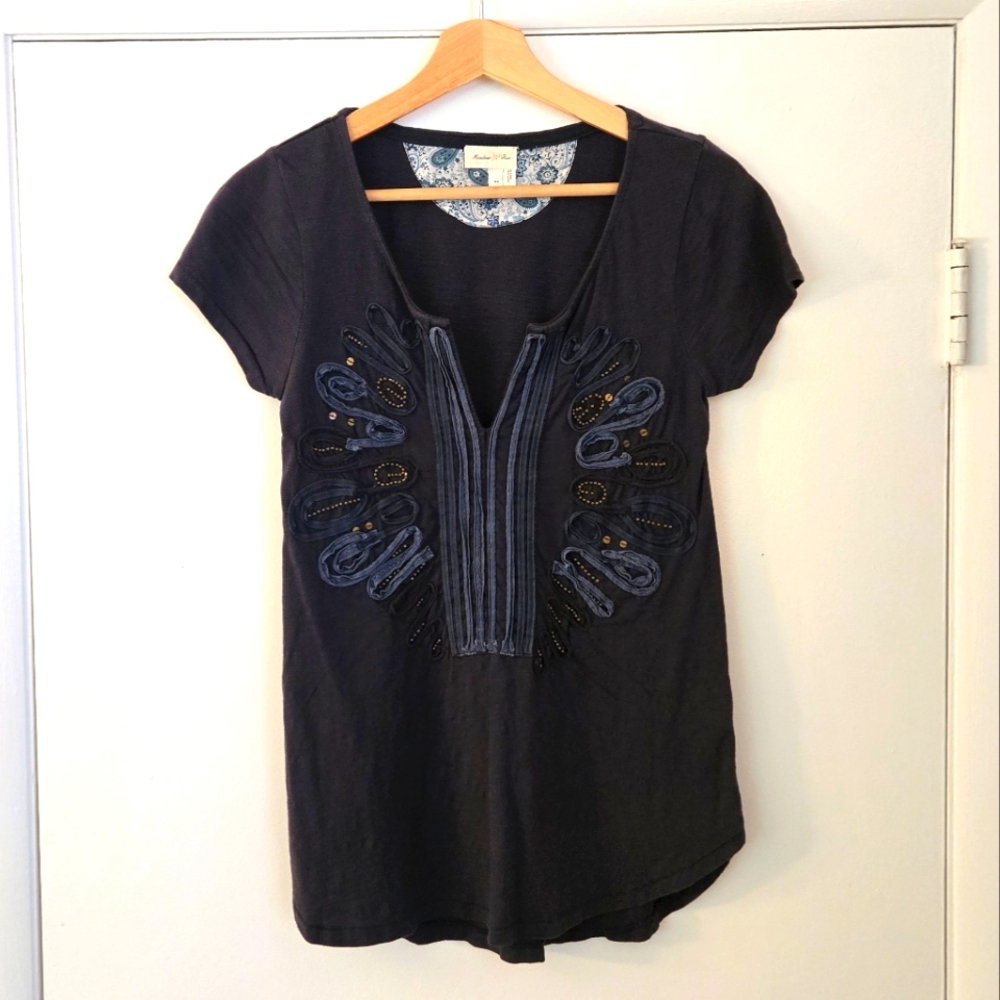 Meadow Rue Cotton Embellished Shirt